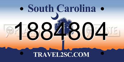 1884804 South Carolina License Plate