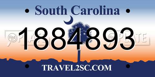 1884893 South Carolina License Plate