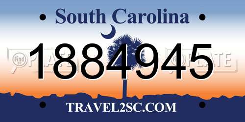 1884945 South Carolina License Plate