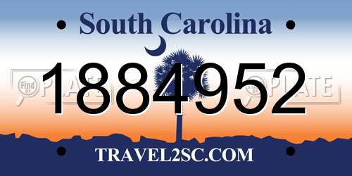 1884952 South Carolina License Plate