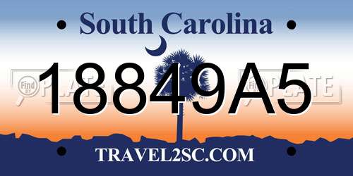 18849A5 South Carolina License Plate