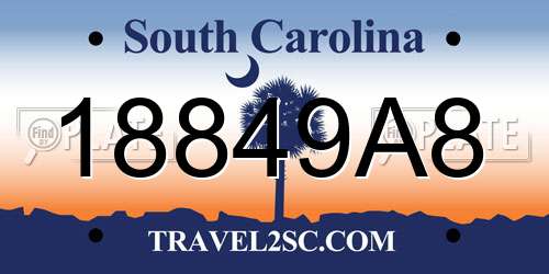 18849A8 South Carolina License Plate