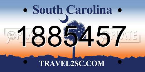 1885457 South Carolina License Plate