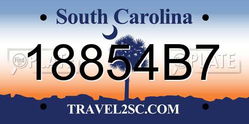 18854B7 South Carolina License Plate