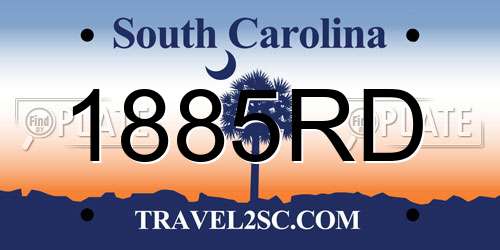 1885RD South Carolina License Plate