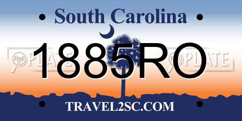 1885RO South Carolina License Plate