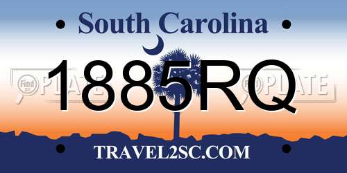 1885RQ South Carolina License Plate