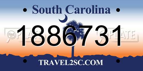 1886731 South Carolina License Plate