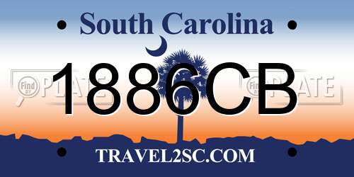1886CB South Carolina License Plate