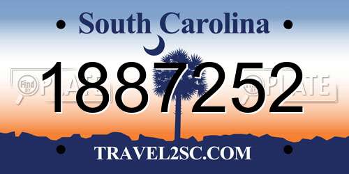 1887252 South Carolina License Plate