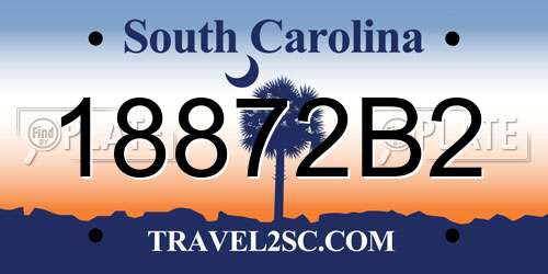 18872B2 South Carolina License Plate