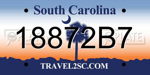 18872B7 South Carolina License Plate