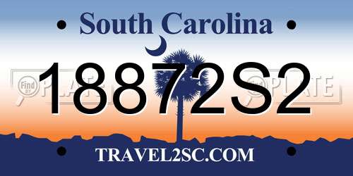 18872S2 South Carolina License Plate