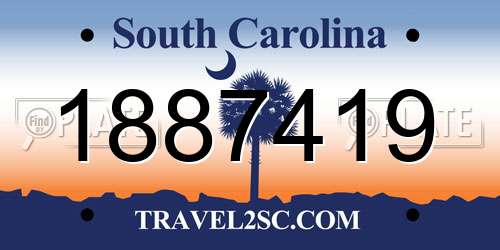 1887419 South Carolina License Plate