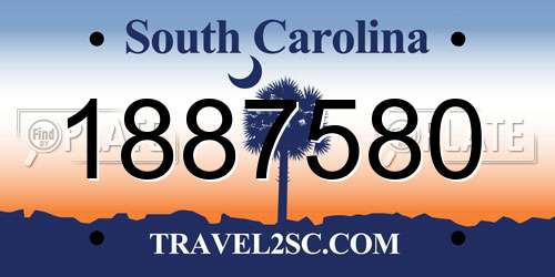 1887580 South Carolina License Plate