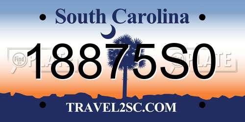 18875S0 South Carolina License Plate