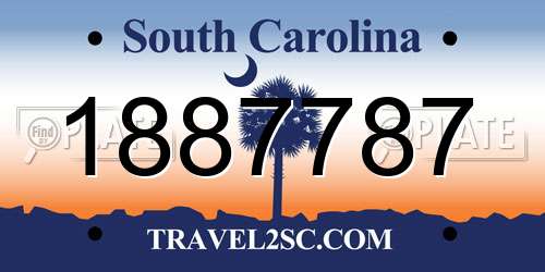 1887787 South Carolina License Plate
