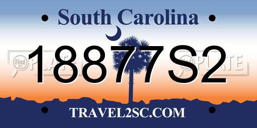 18877S2 South Carolina License Plate