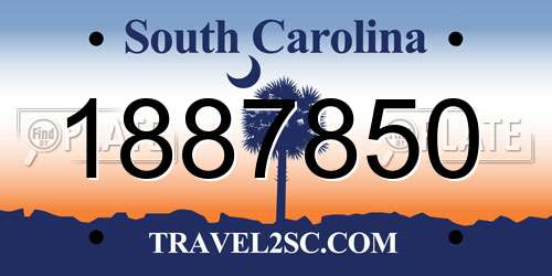 1887850 South Carolina License Plate