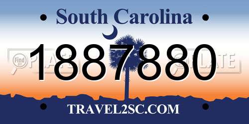 1887880 South Carolina License Plate