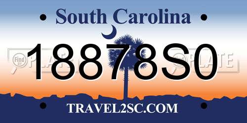 18878S0 South Carolina License Plate