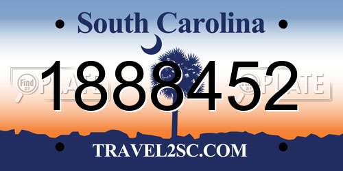 1888452 South Carolina License Plate