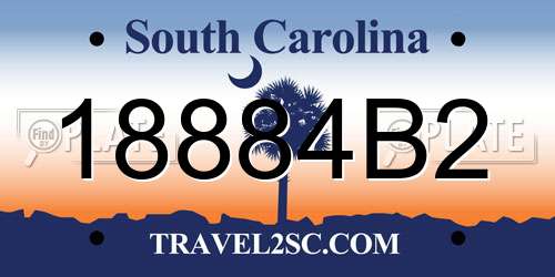 18884B2 South Carolina License Plate