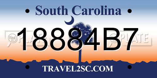 18884B7 South Carolina License Plate