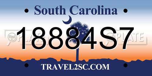 18884S7 South Carolina License Plate