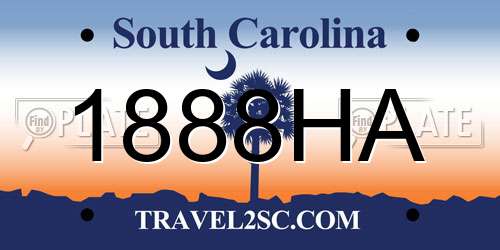 1888HA South Carolina License Plate