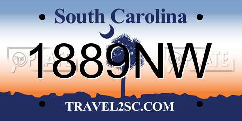 1889NW South Carolina License Plate