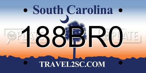 188BR0 South Carolina License Plate