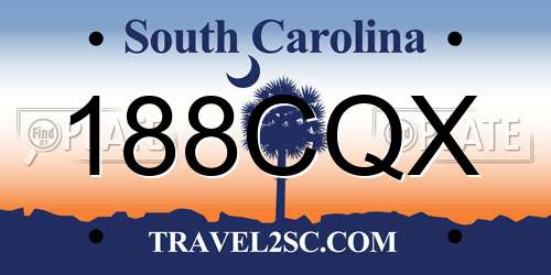 188CQX South Carolina License Plate