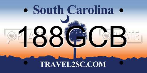 188GCB South Carolina License Plate