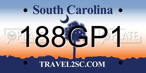 188GP1 South Carolina License Plate