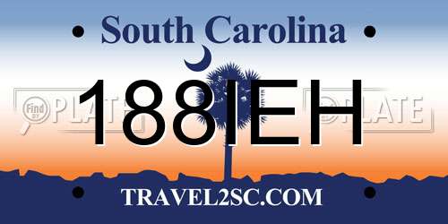 188IEH South Carolina License Plate