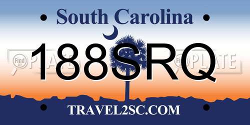 188SRQ South Carolina License Plate
