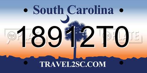 18912T0 South Carolina License Plate