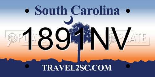 1891NV South Carolina License Plate
