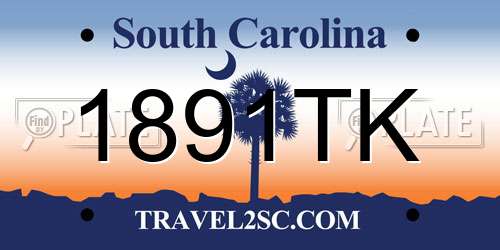 1891TK South Carolina License Plate