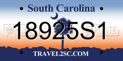 18925S1 South Carolina License Plate