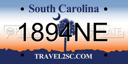 1894NE South Carolina License Plate