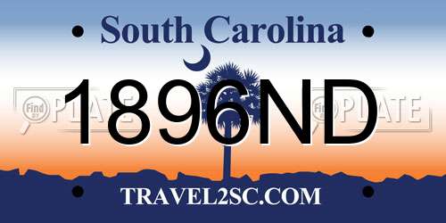 1896ND South Carolina License Plate