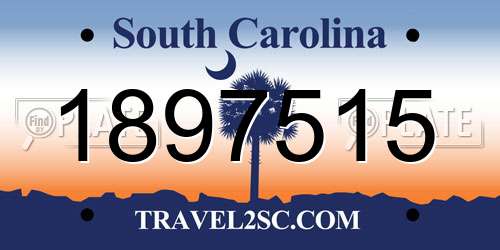 1897515 South Carolina License Plate