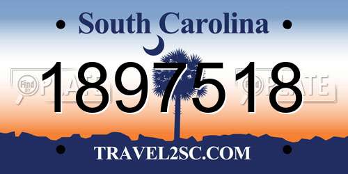 1897518 South Carolina License Plate