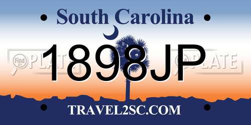 1898JP South Carolina License Plate