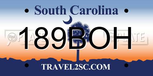 189BOH South Carolina License Plate