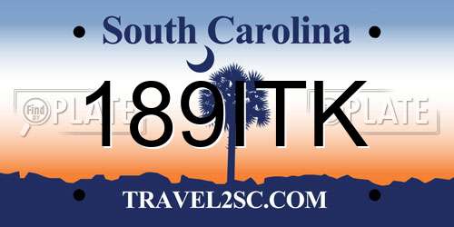 189ITK South Carolina License Plate