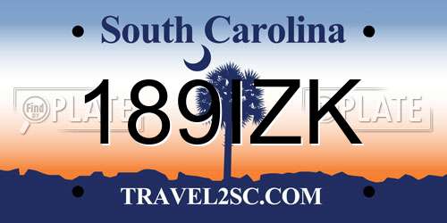 189IZK South Carolina License Plate