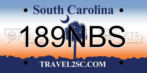 189NBS South Carolina License Plate